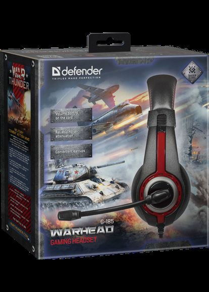 Гарнитура Warhead G185 Black+Red (64106) Defender (278365657)
