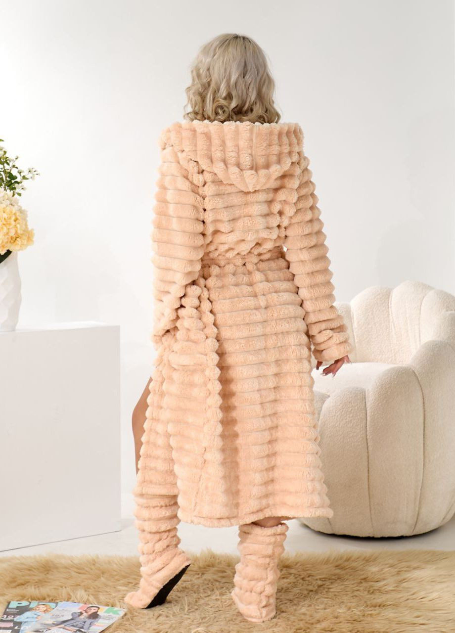 Махровый женский халат миди с капюшоном Selim-tekstil (370678803)