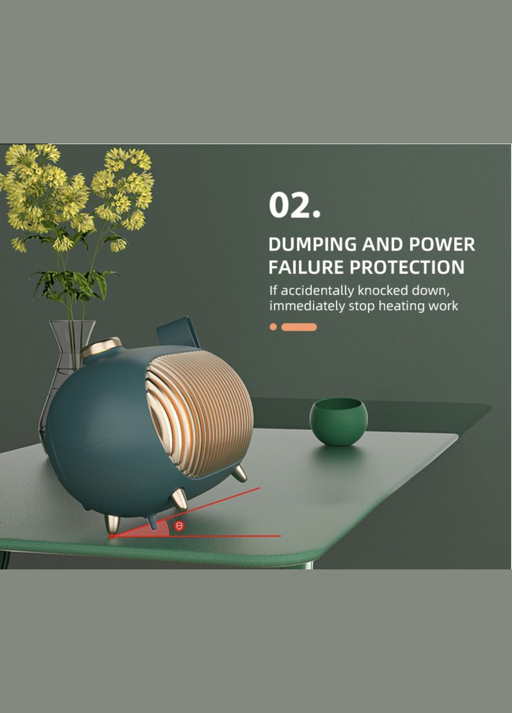 Портативний настільний обігрівач Electric Heaters білий, 3 режими, 900 Вт (MEHPTC) PTC (302453018)