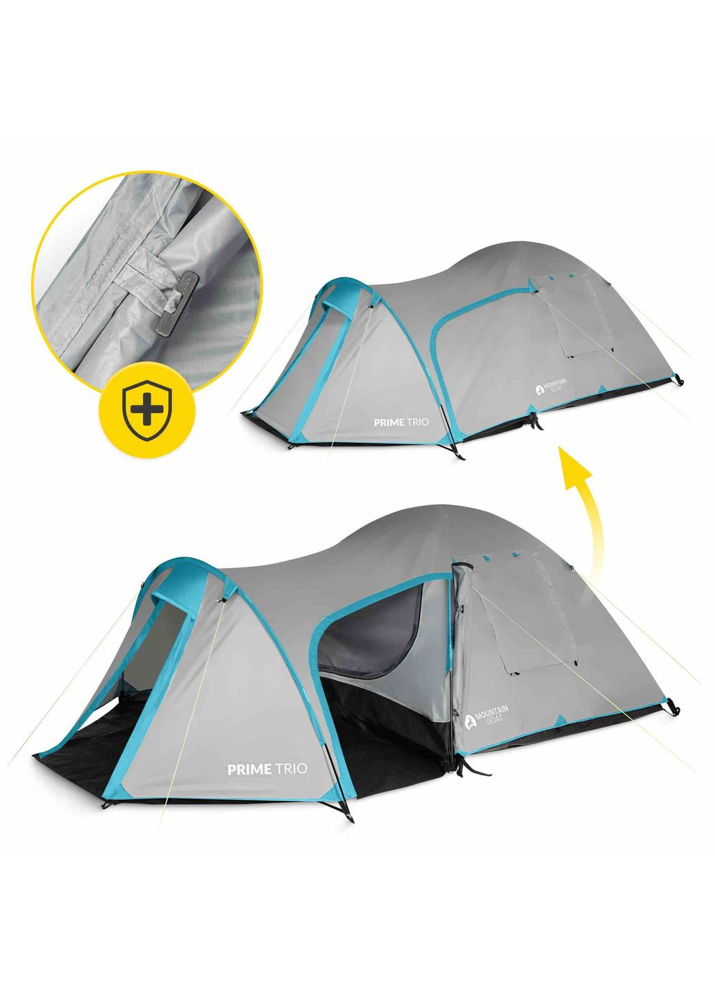 Намет тримісний туристичний для трьох P-5905973406581 Сірий Mountain (352475246)