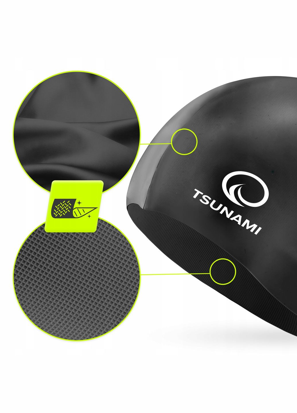 Шапочка для плавания детская Kids P-5905973401791 Black TSUNAMI (347645329)