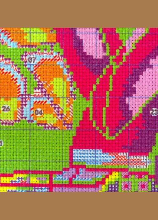 Набор для вышивания по нанесённой на канву схеме "The butterfly girl". AIDA 14CT printed 47*46 см Joy Sunday (313613691)