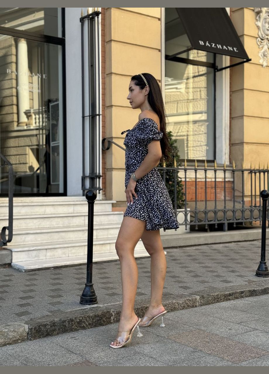 Чорна сукня супер софт,на грудях завʼязки No Brand