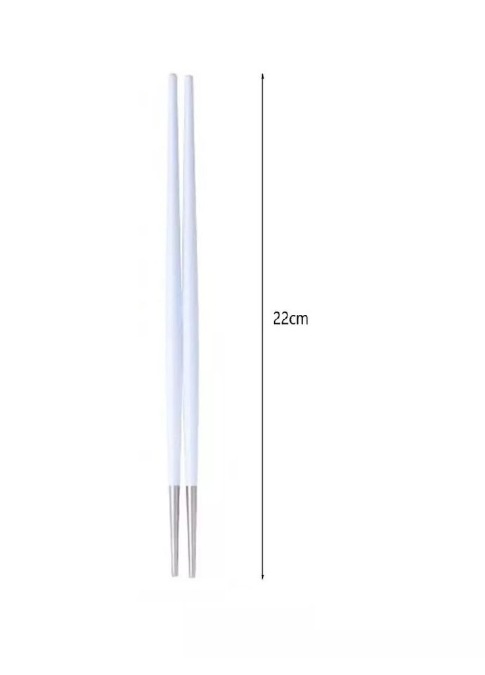 Набор серебряной подставки и палочек для суши серебро с белой ручкой для дома ресторанов, кафе. REMY-DECOR (293152714)