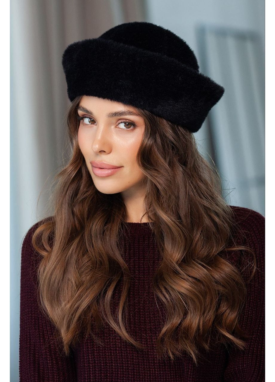 Шапка з еко хутра, колір Чорний Fashion (365072510)