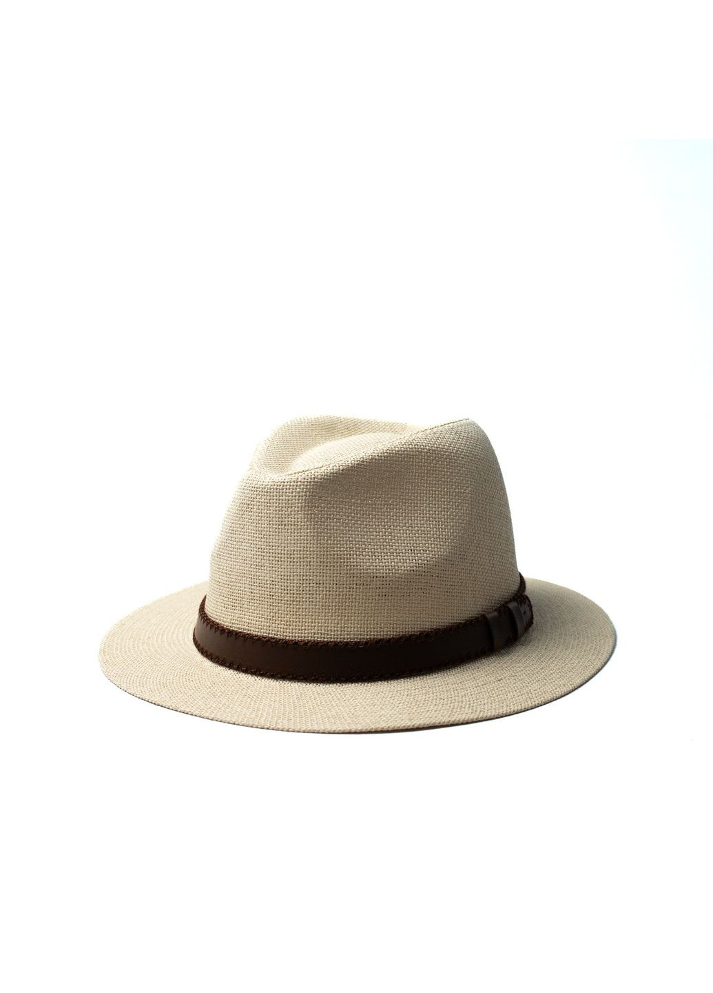 Шляпа федора мужская бумага бежевая BATTY 817-679 LuckyLOOK 817-679m (291884114)
