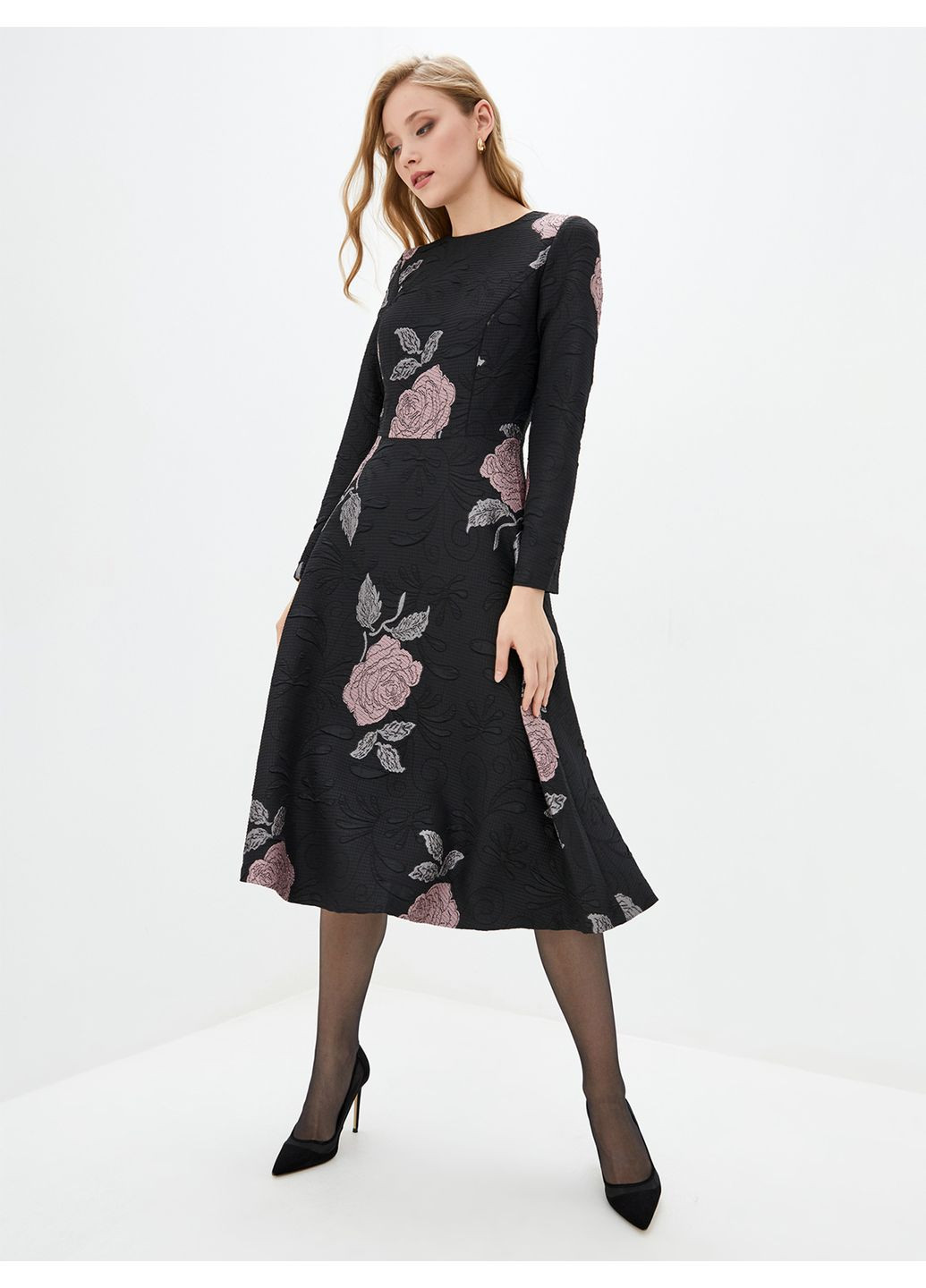 Комбінована жакардове плаття в троянди - ua42 / eu36 Iren Klairie