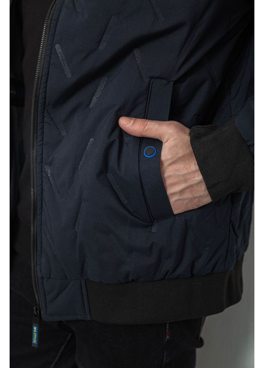 Синяя демисезонная куртка мужская демисезонная с капюшоном, цвет хаки, 244rl-9882al Ager