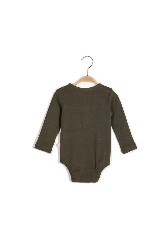 Боді для немовля з органічної бавовни та ґудзиками спереду, колір бежевий, вік 0-3 місяці, зріст 62 см MININIO (372799479)