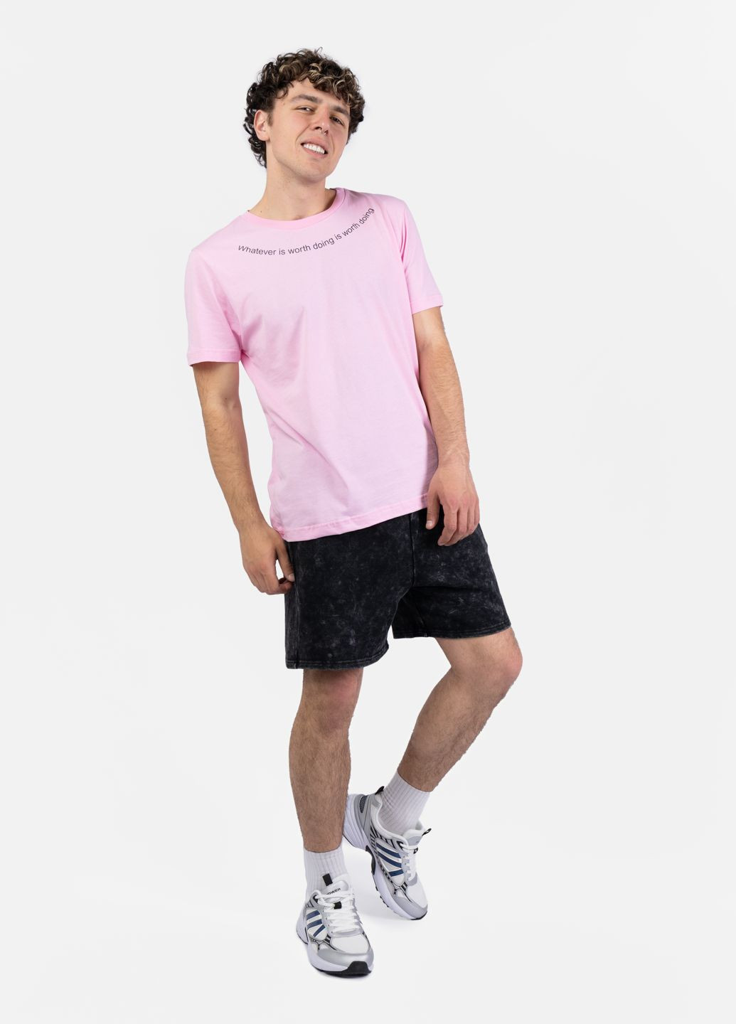 Розовая футболка мужская розовая 103747 Fashion