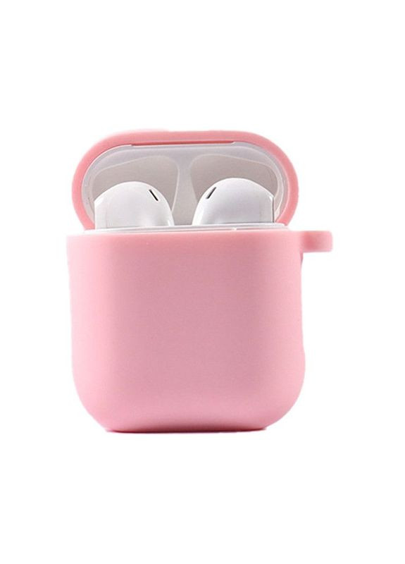 Силіконовий футляр з мікрофіброю для навушників Airpods 1/2 Рожевий Epik (372163935)