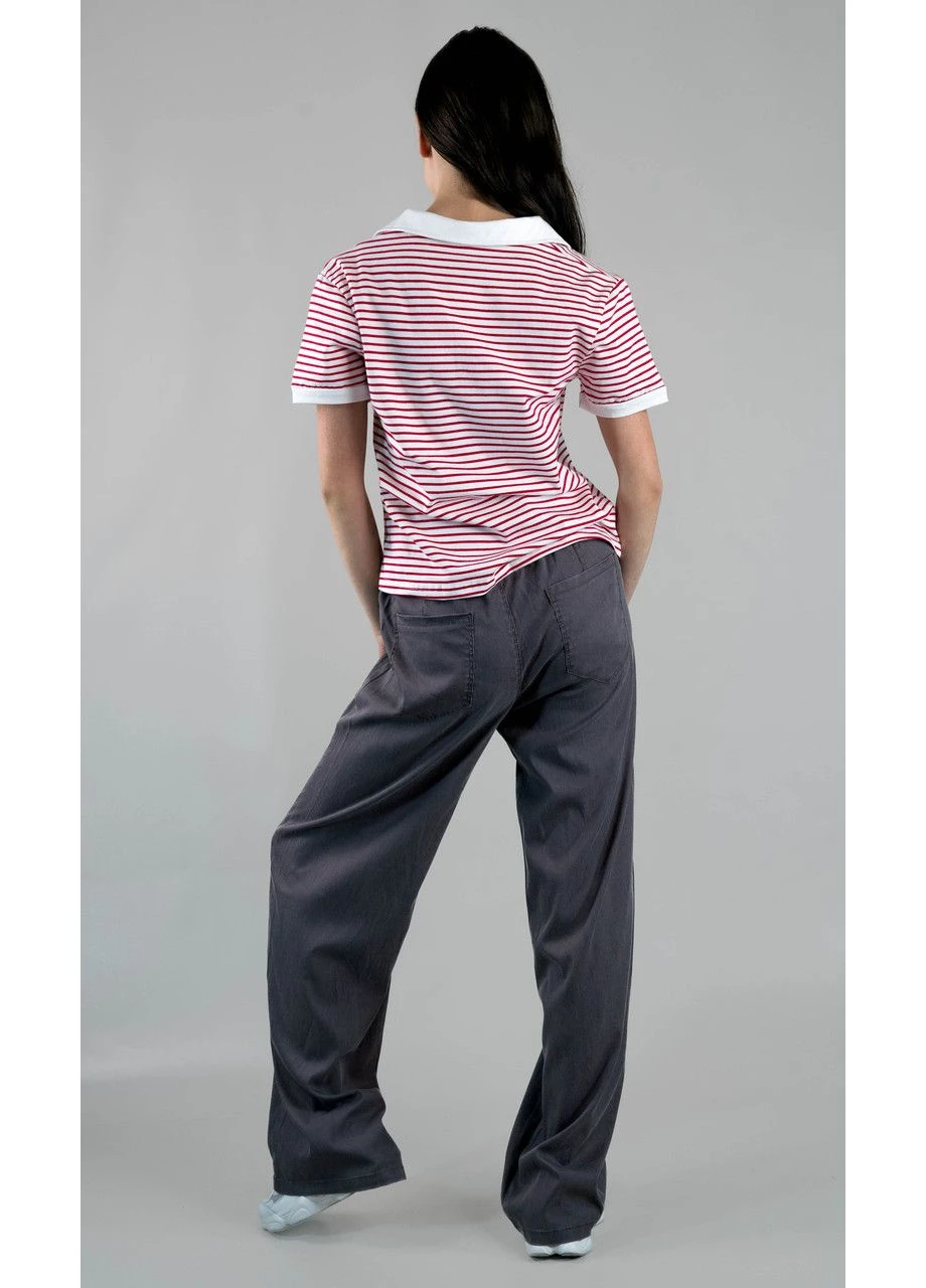 Штани жіночі wide leg на гумці трикотажні графітові (A9076) 30 MATTE (393334613)