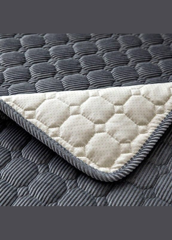 Покривало на диван 110х240 см Сіре No Brand (297743388)