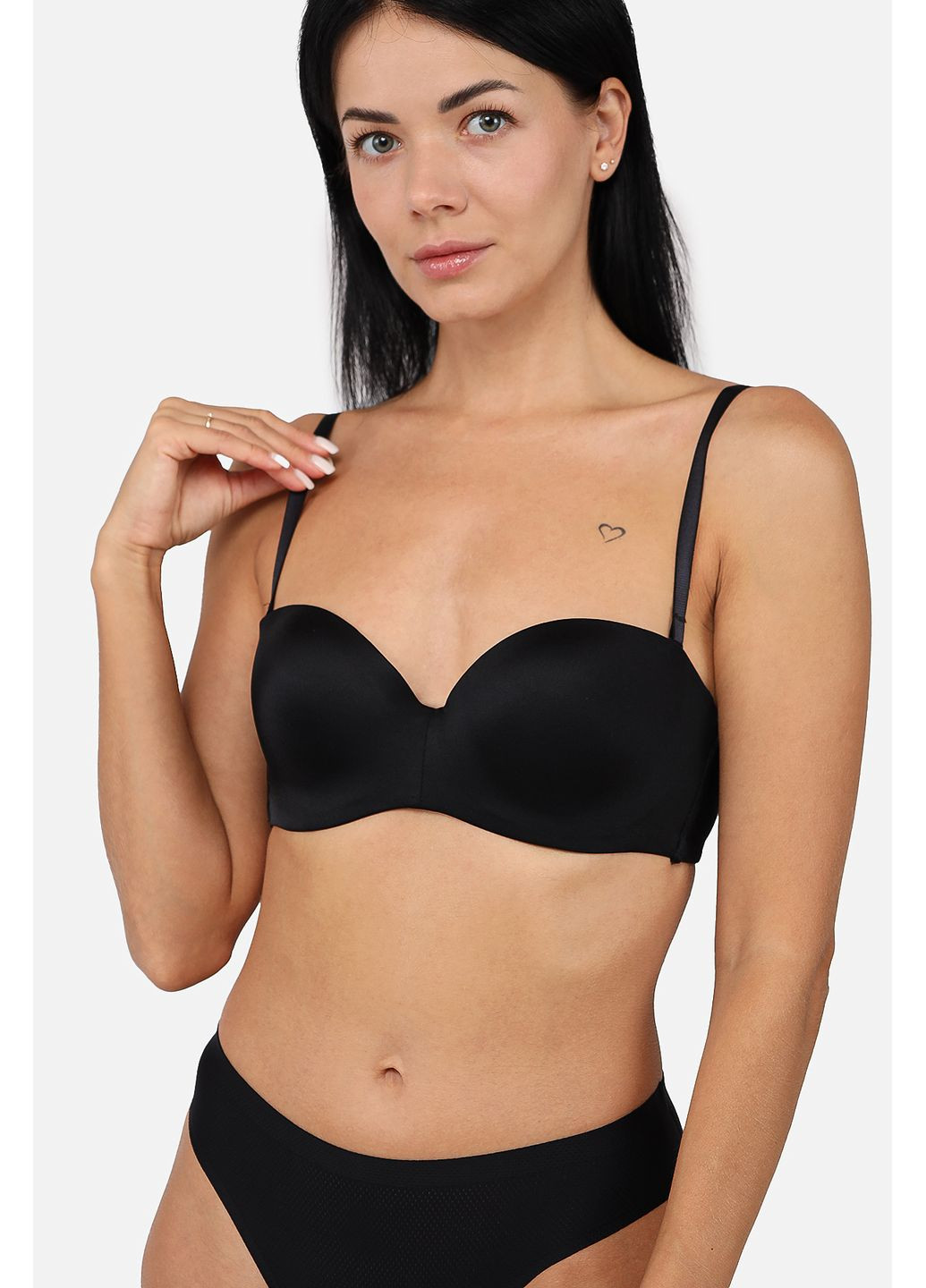 Чорний бюстгальтер балконет жіночий колір чорний cb-00278907 No Brand поліестер