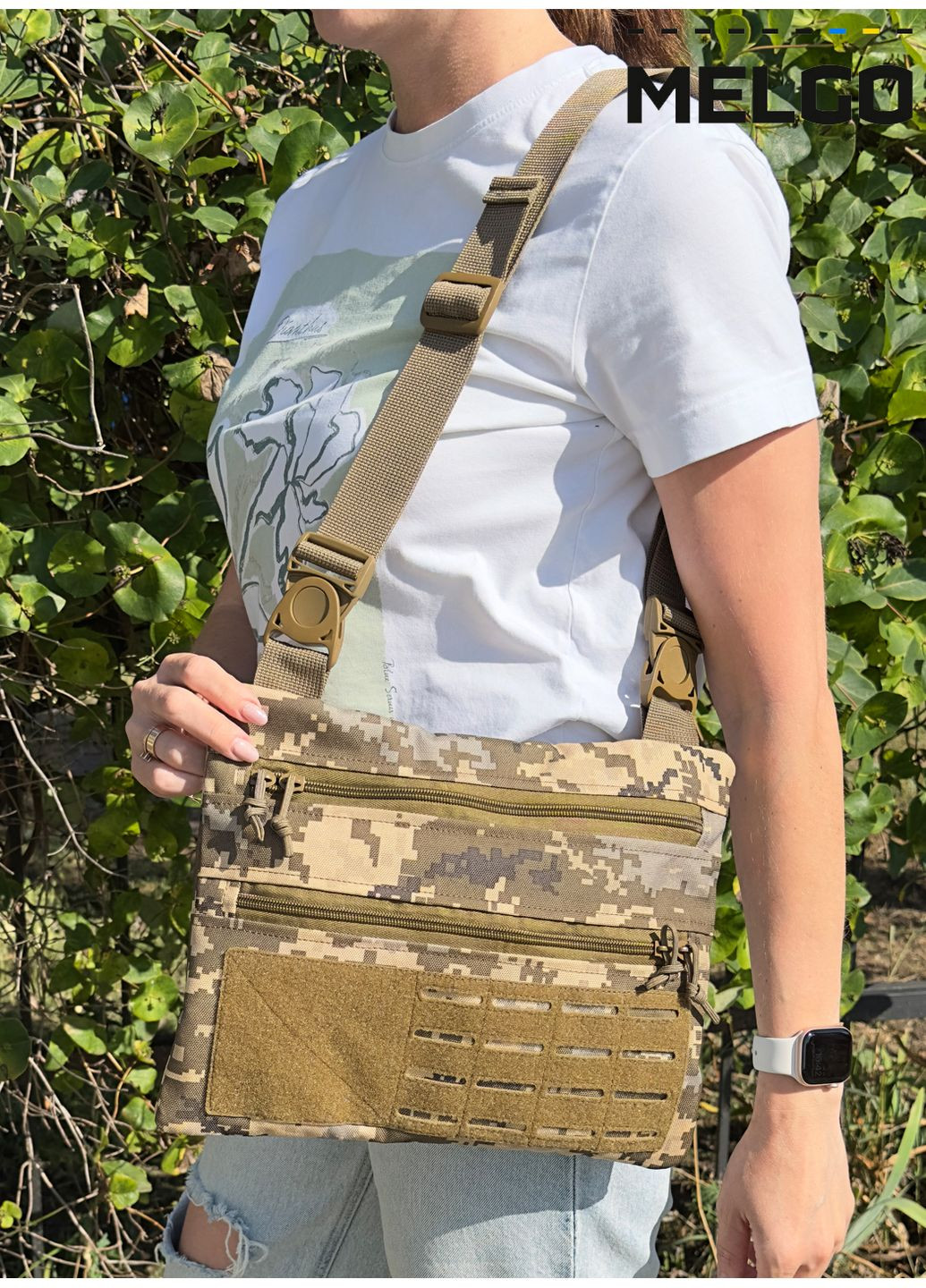 Тактична однолямкова сумка через плече Полікордура Melgo (361205522)