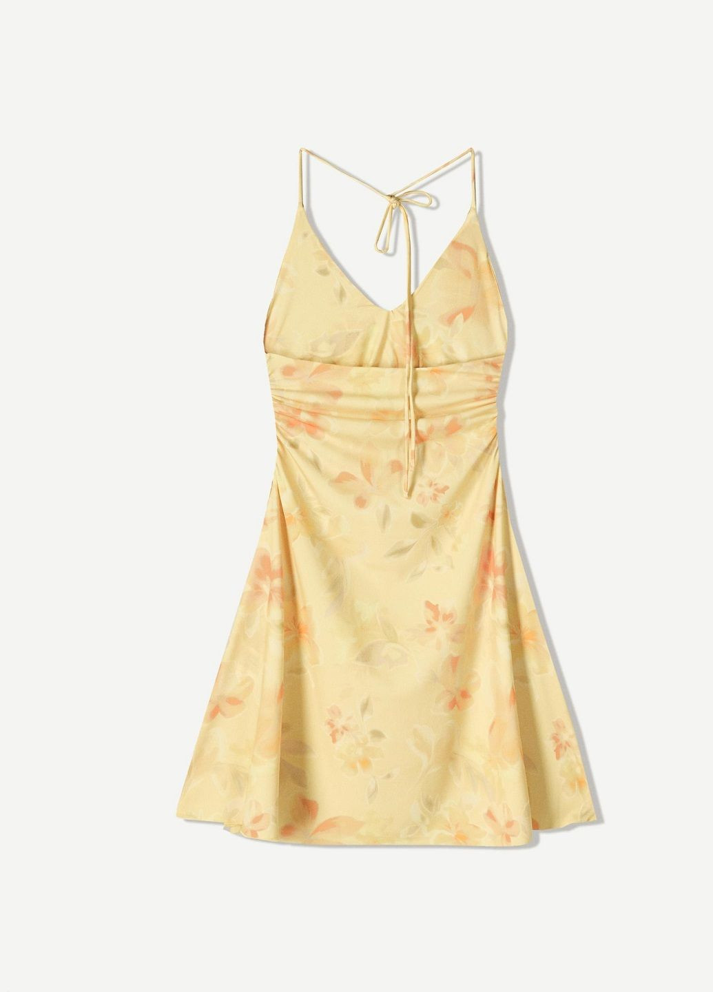 Жовтий сукня Bershka з квітковим принтом