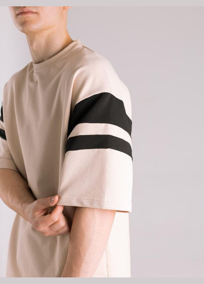 Стильный мужской костюм шорты+футболка бежевый Freedom (342080415)