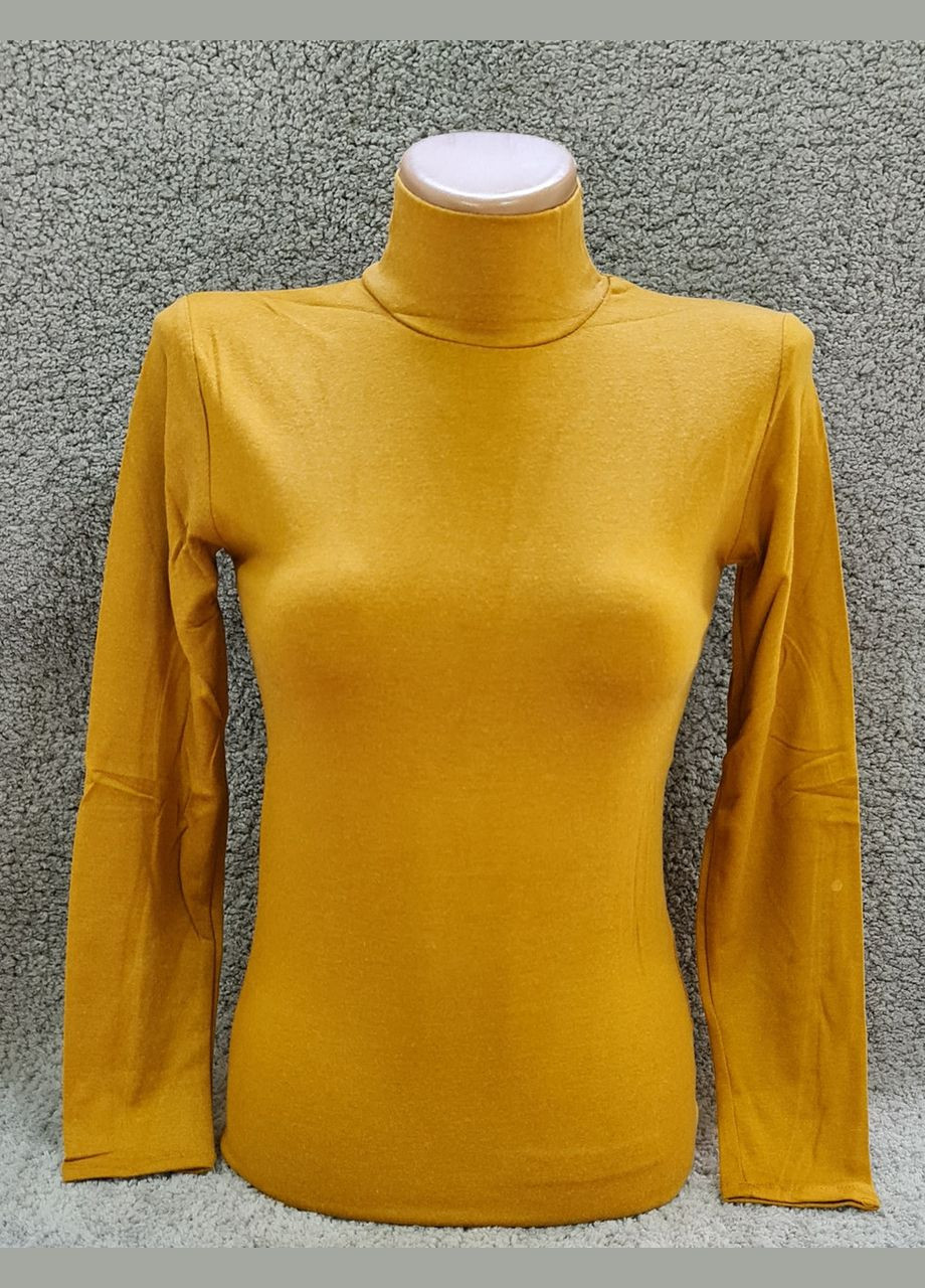 Гірчичний демісезонний водолазка (гольф) жіночий, кашемір, гірчиця Leliss