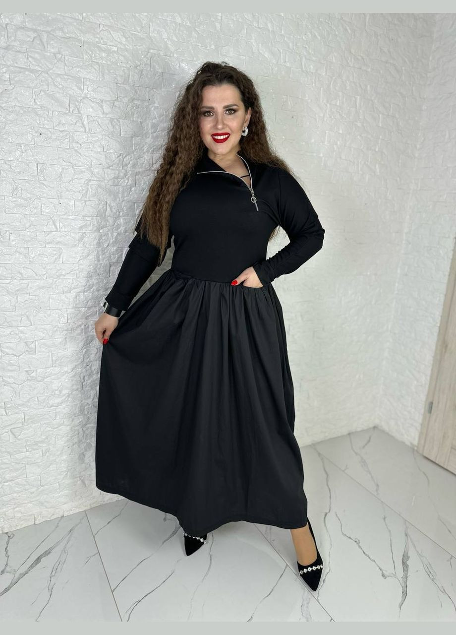 Чорна жіноча сукня вільного крою колір чорний р.46/48 449618 New Trend