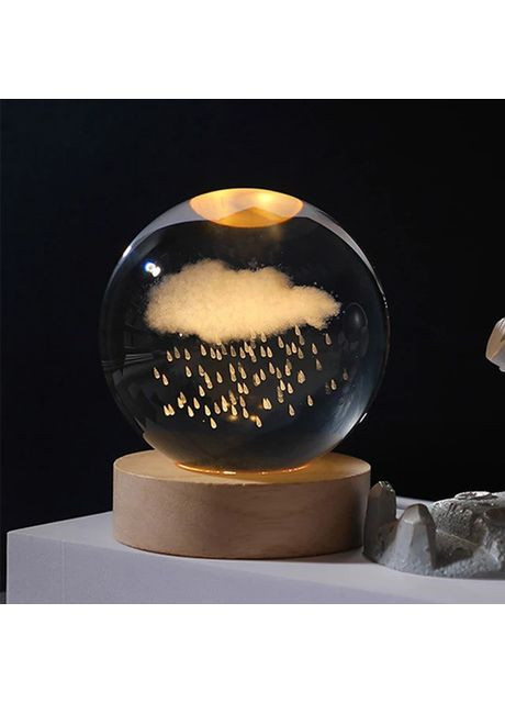 Декоративный ночник 3D хрустальный шар Rain cloud 3DTOYSLAMP (365721589)