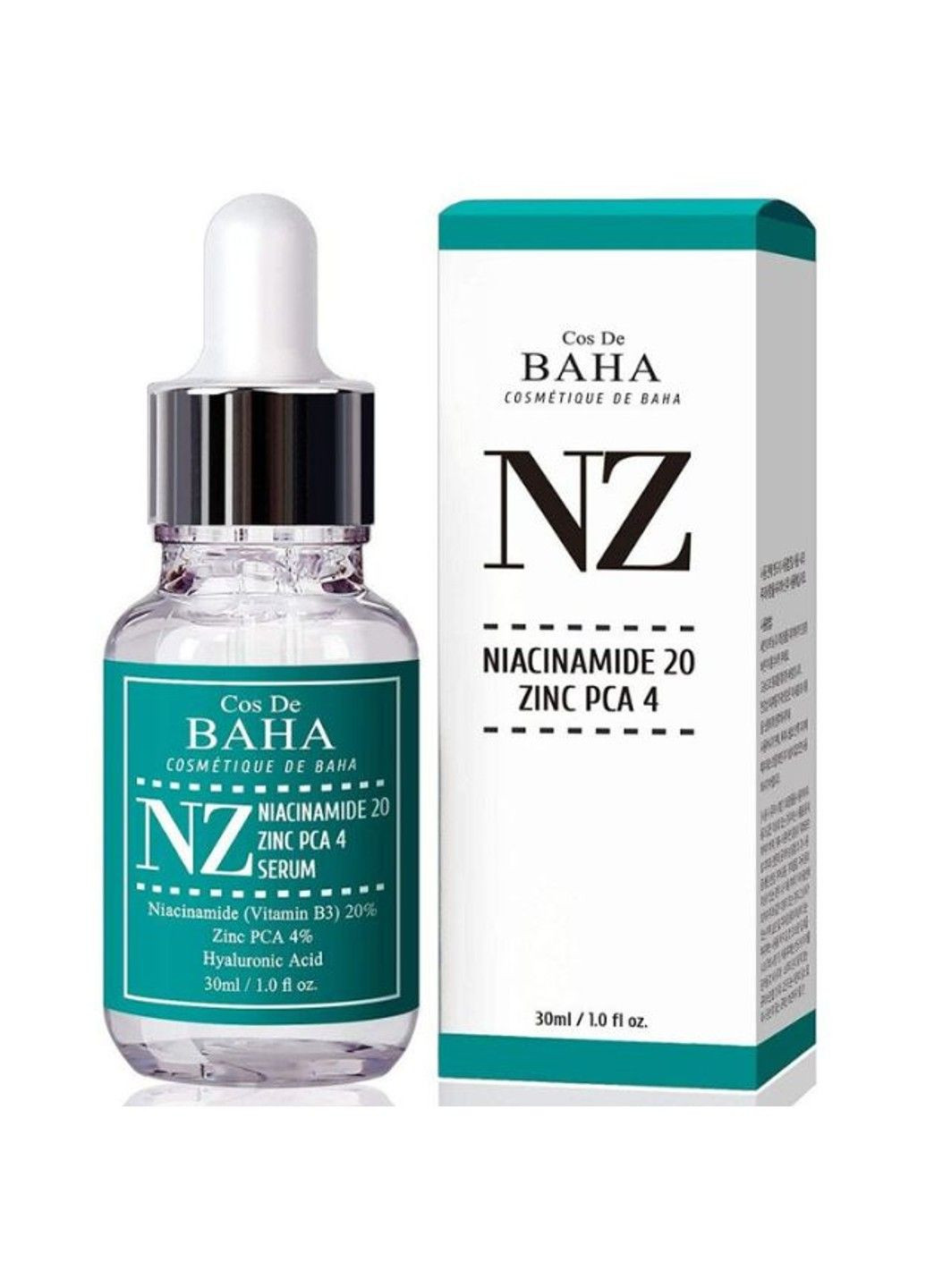 Сироватка для обличчя з ніацинамідом та цинком Niacinamide 20 Zinc 4 Serum NZ 30ml Cos De Baha (292323735)