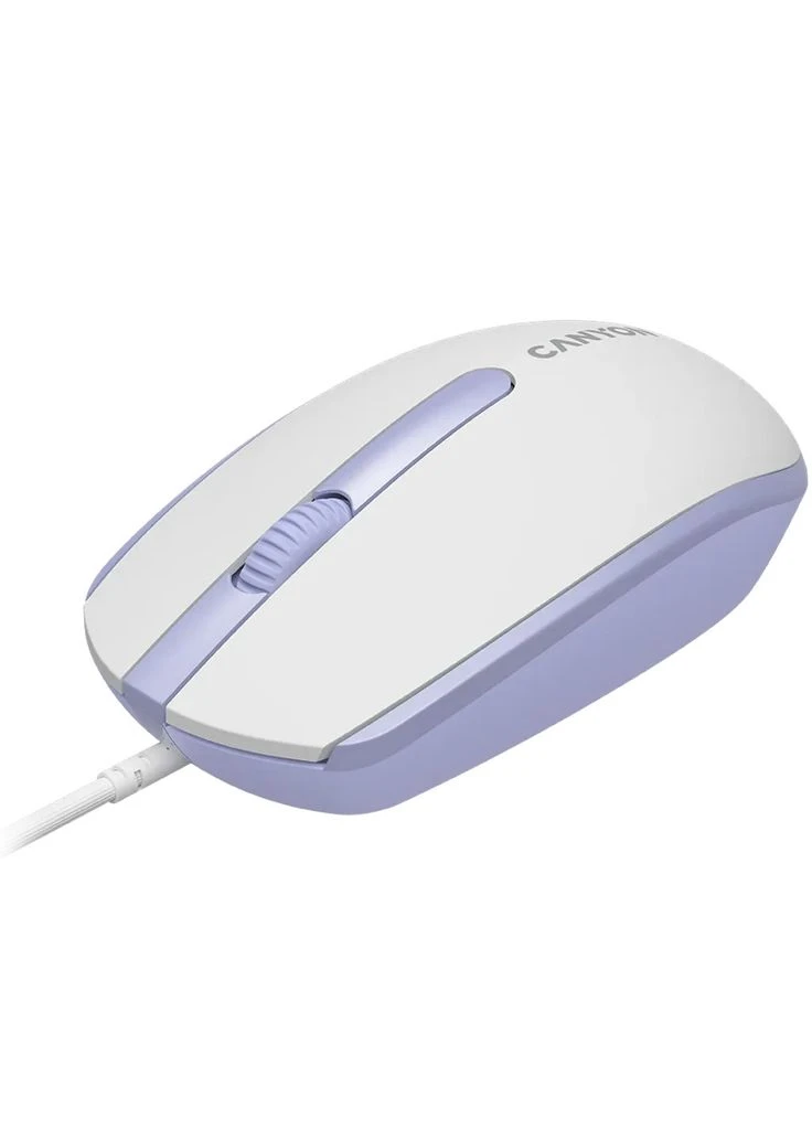 Миша комп'ютерна провідна M-10 White Lavender CNE-CMS10WL лілова Canyon (389708289)