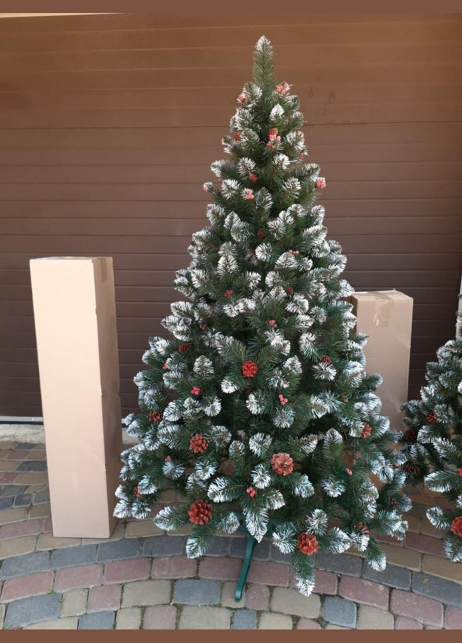 Кармен 1.8м с шишками и калиной елка искусственная новогодняя ель праздничная No Brand (305844459)