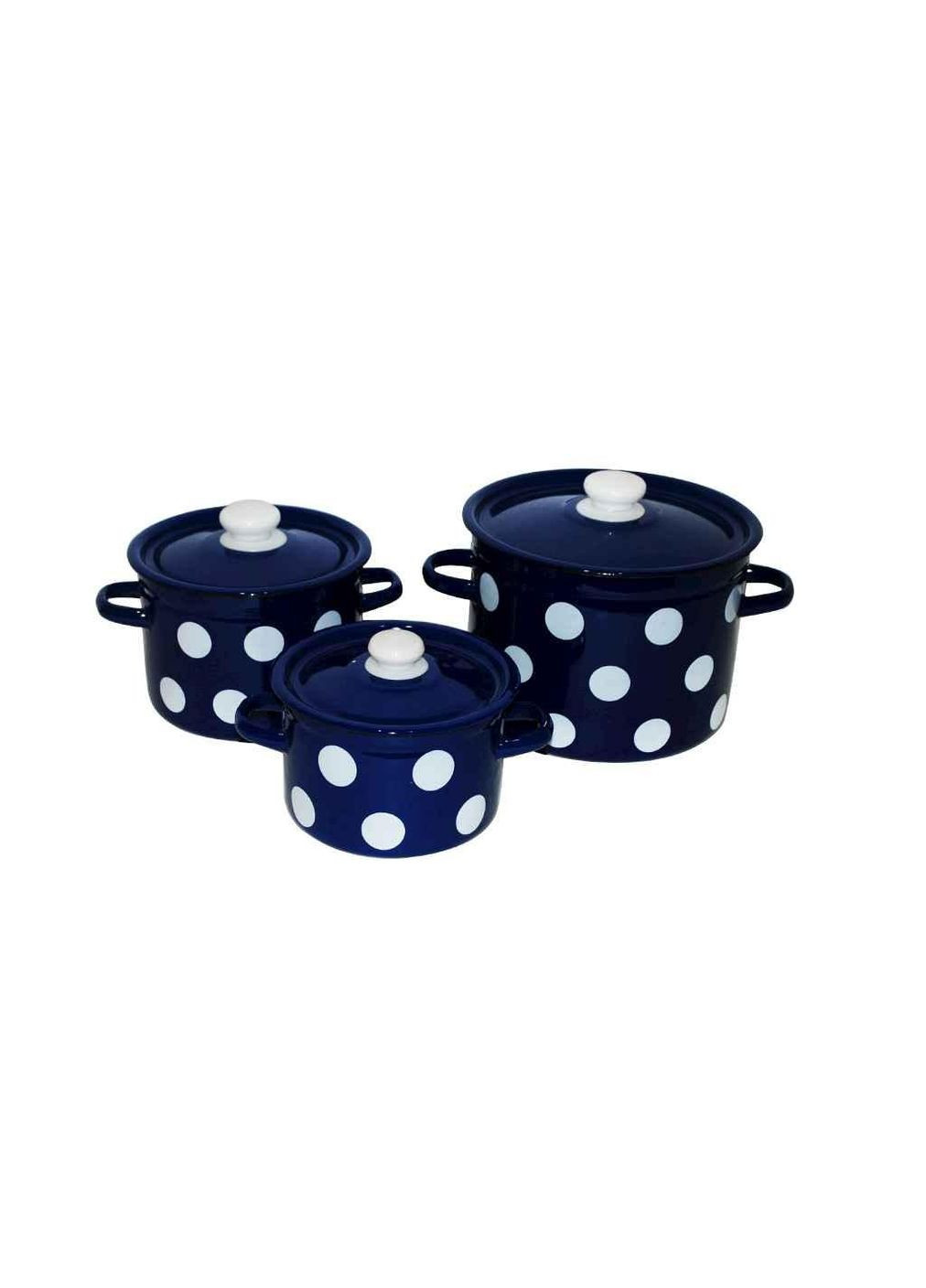 Набір ем. посуду 3-х предм. №842 Білий горох (синій) ТМ Idilia (306631071)