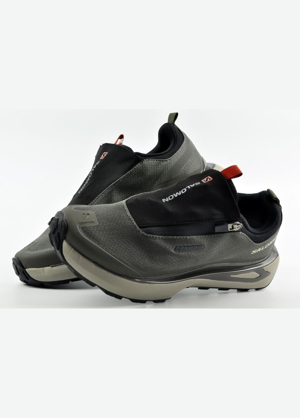 Оливковые (хаки) демисезонные кроссовки salomon odyssey genesis No Brand