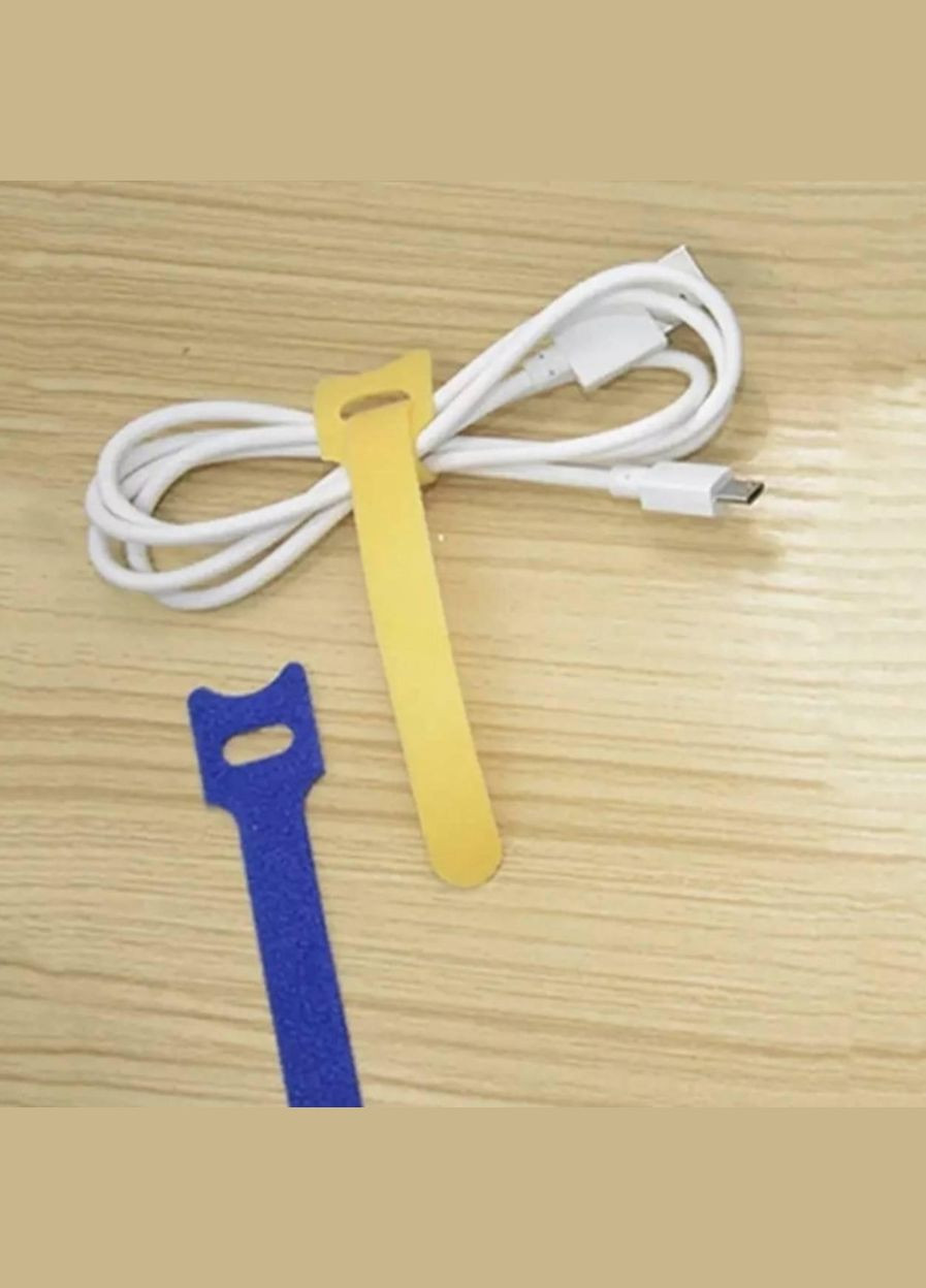 Органайзер кабеля Beus Pro стяжка липучка хомут для проводов 100 штук многоразовые Разноцветные No Brand (330778952)