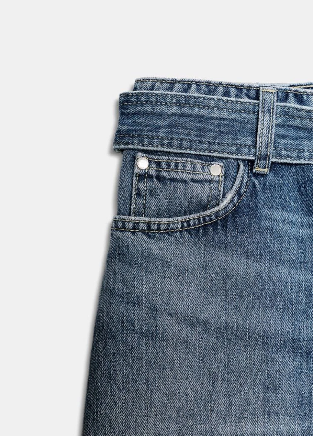 Голубая однотонная юбка Zara
