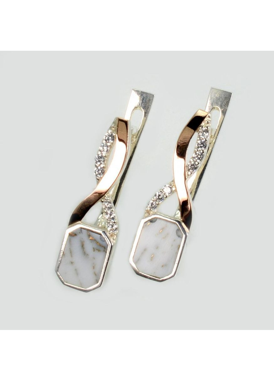 Серебряные серьги с агатом Silver Style (367112768)