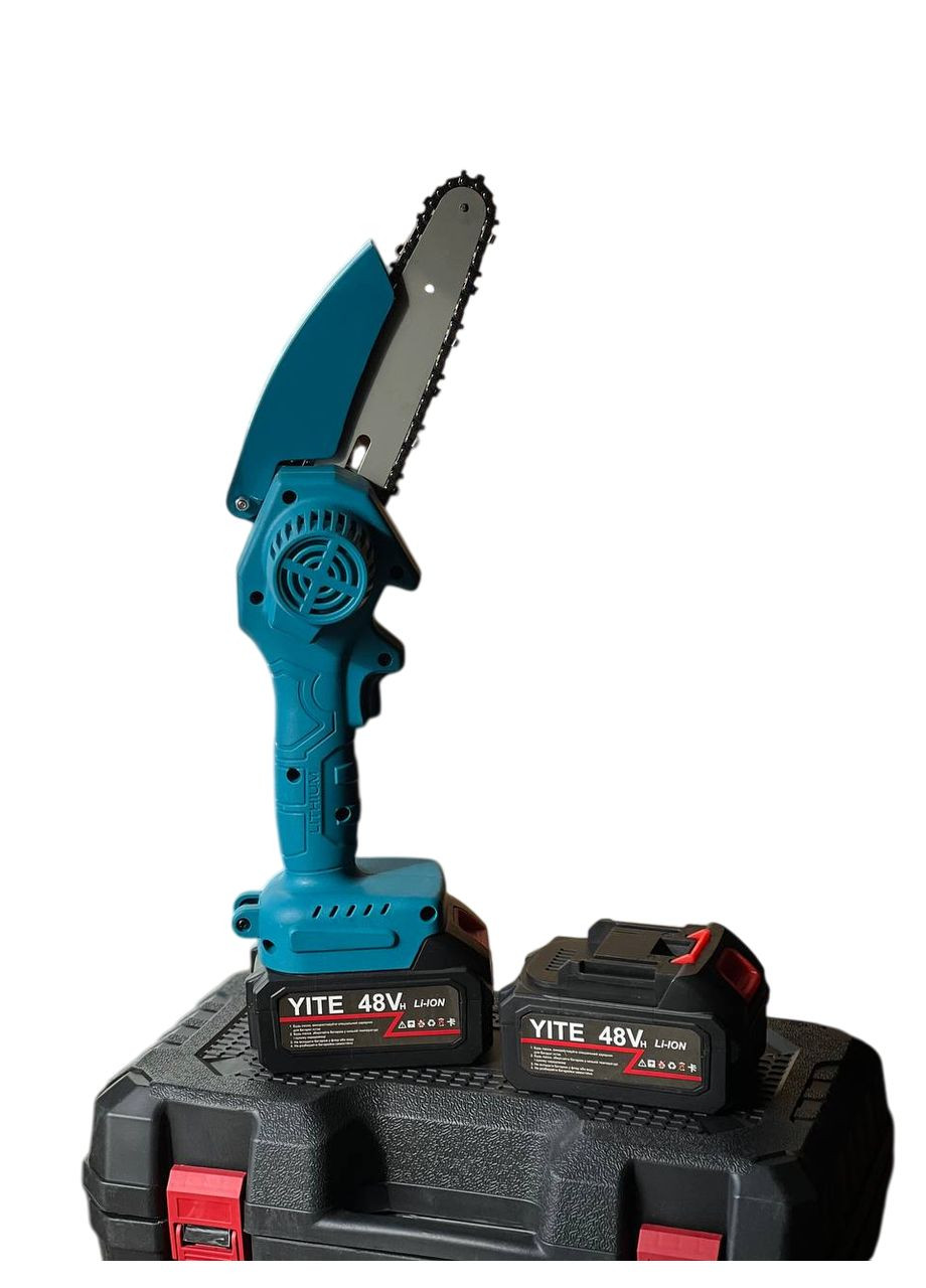 Пила цепная аккумуляторная электрическая для обрезки деревьев и веток с 2 аккумуляторами 15 см шина No Brand (324770867)