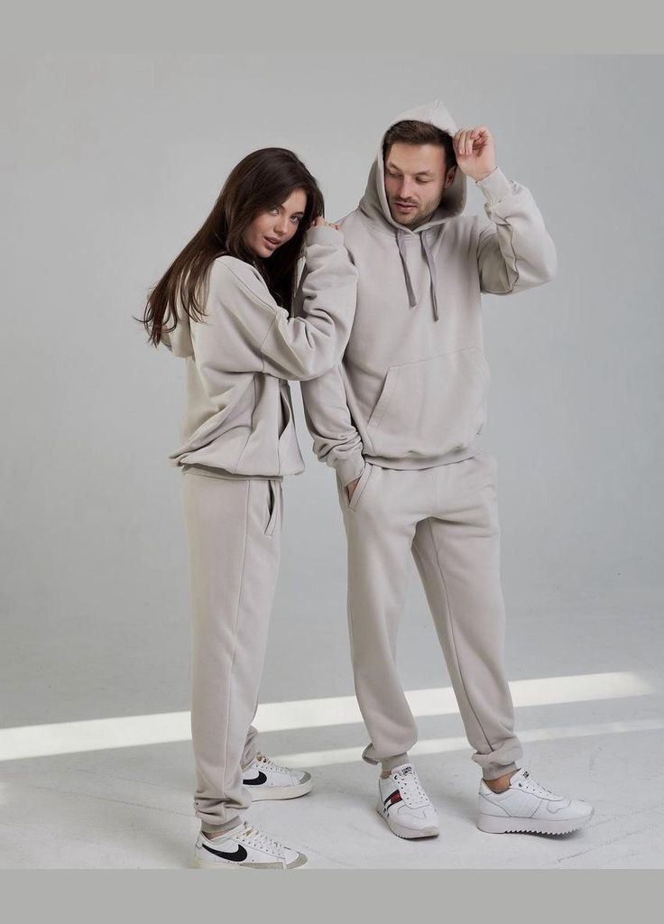 Костюм чоловічий з худі та джогерами 3х-нитка М111.3, хакі UMON (315480932)