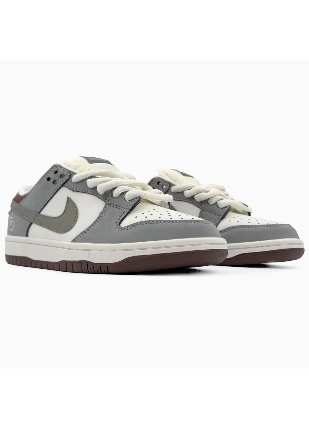 Белые летние кроссовки nike sb dunk grey/white/brown найк сб данк No Brand