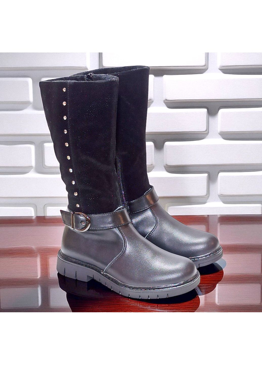 Демісезонне взуття для дівчинки класичні високі чоботи утеплені черевики Вістеп Weestep (360218433)