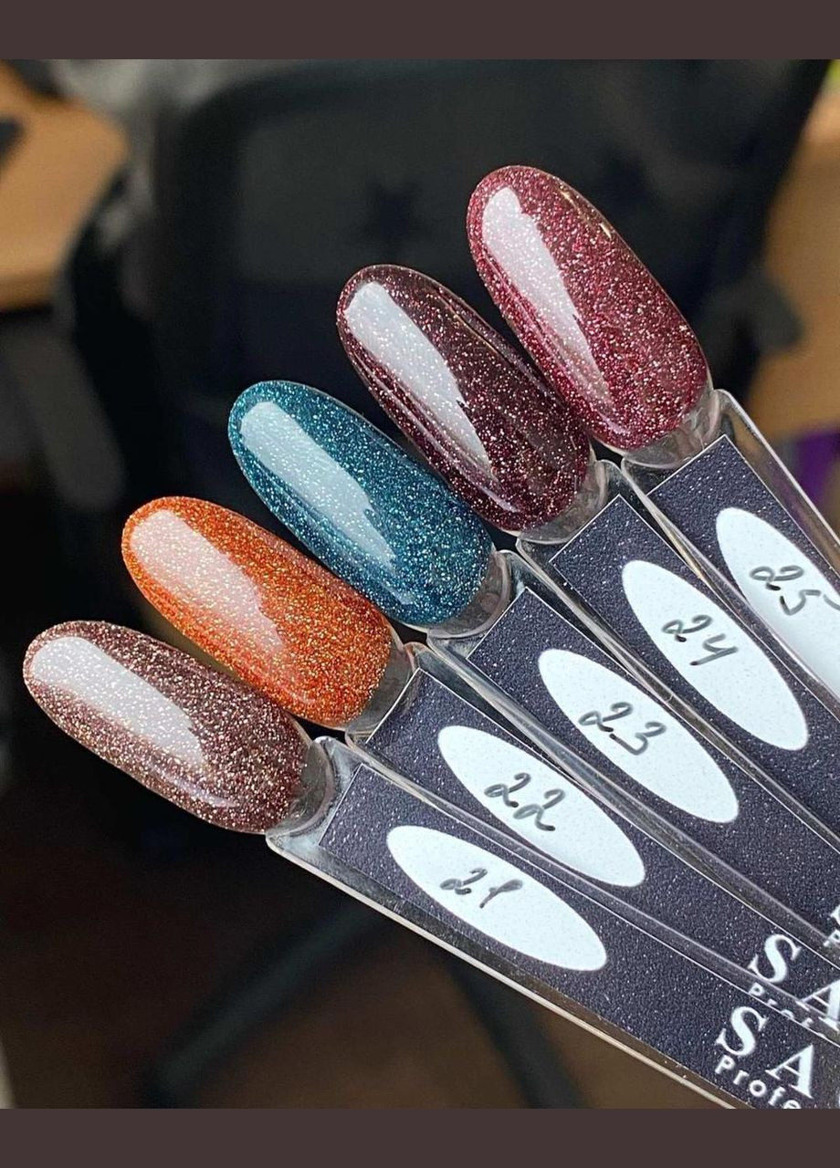 Светоотражающий гель-лак Fiery 21 розовое золото 8 мл Saga (342376409)