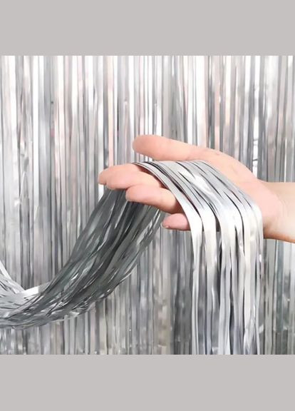 для фотозони матовий прикраса 245 см на 92 см сріблястий Jannet Дощик (316580244)