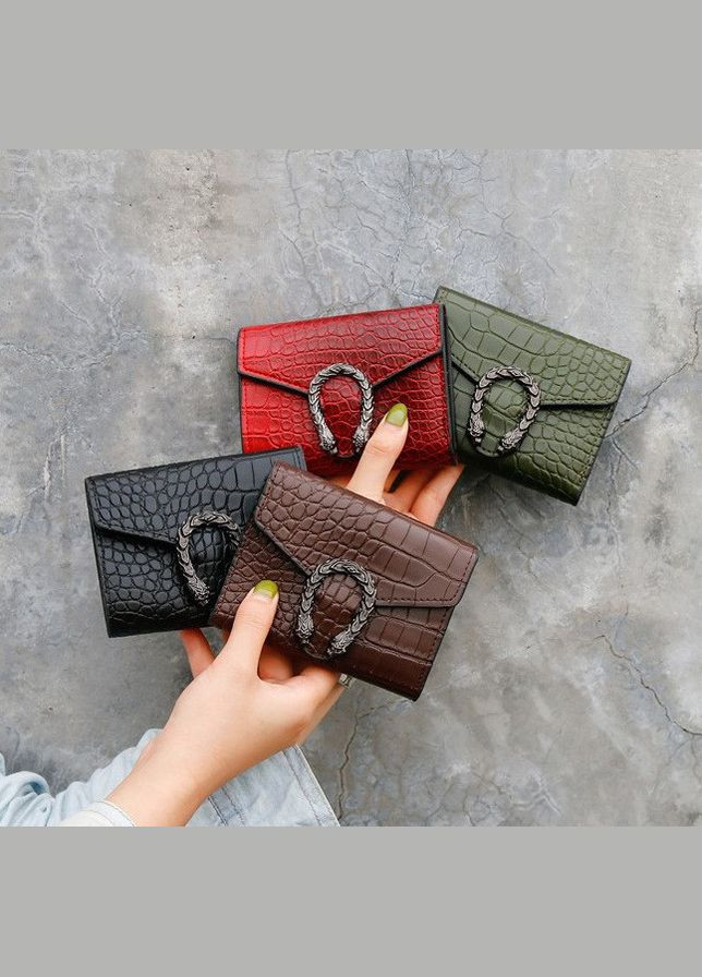 Женский мини кошелек подкова под клатч под рептилию, маленький кошелек экокожа с подковой (BRT) Brettani (336552391)