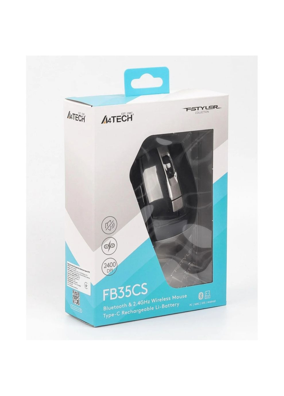 Мышь беспроводная Fstyler FB35CS Smoky Grey A4Tech (356728767)