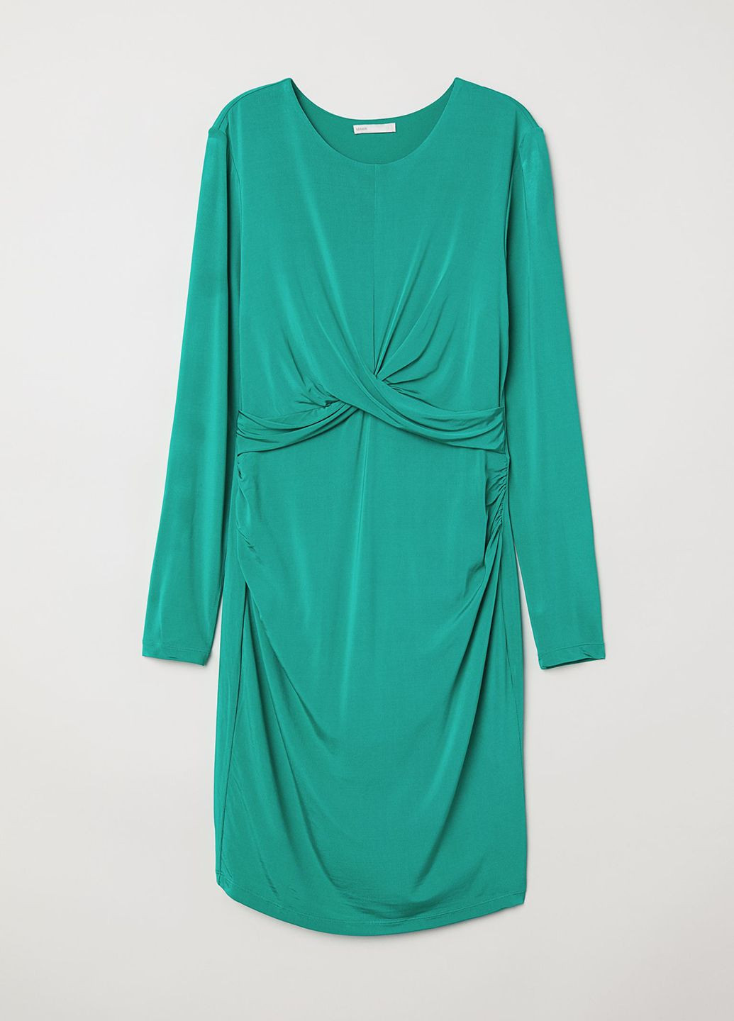 Зелена кежуал блискуча сукня H&M однотонна
