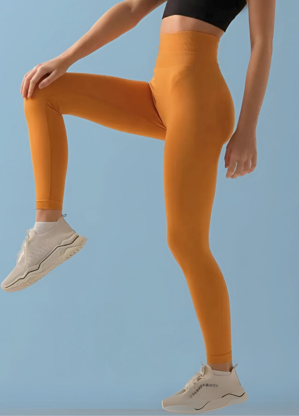 Легінси спортивні безшовні з push‑up ефектом гірчично‑жовті FitFiesta (328596855)