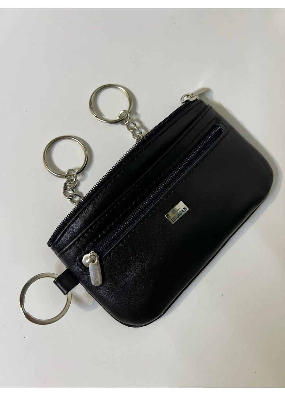 Ключница женская Турция – натуральная кожа черная матовая два кольца (10064-5) Desisan (368150502)