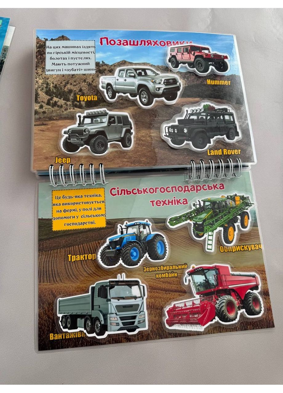 Книжка на липучках «Транспорт»; вивчення видів транспорту; розвиваюча гра для дітей No Brand (370952781)