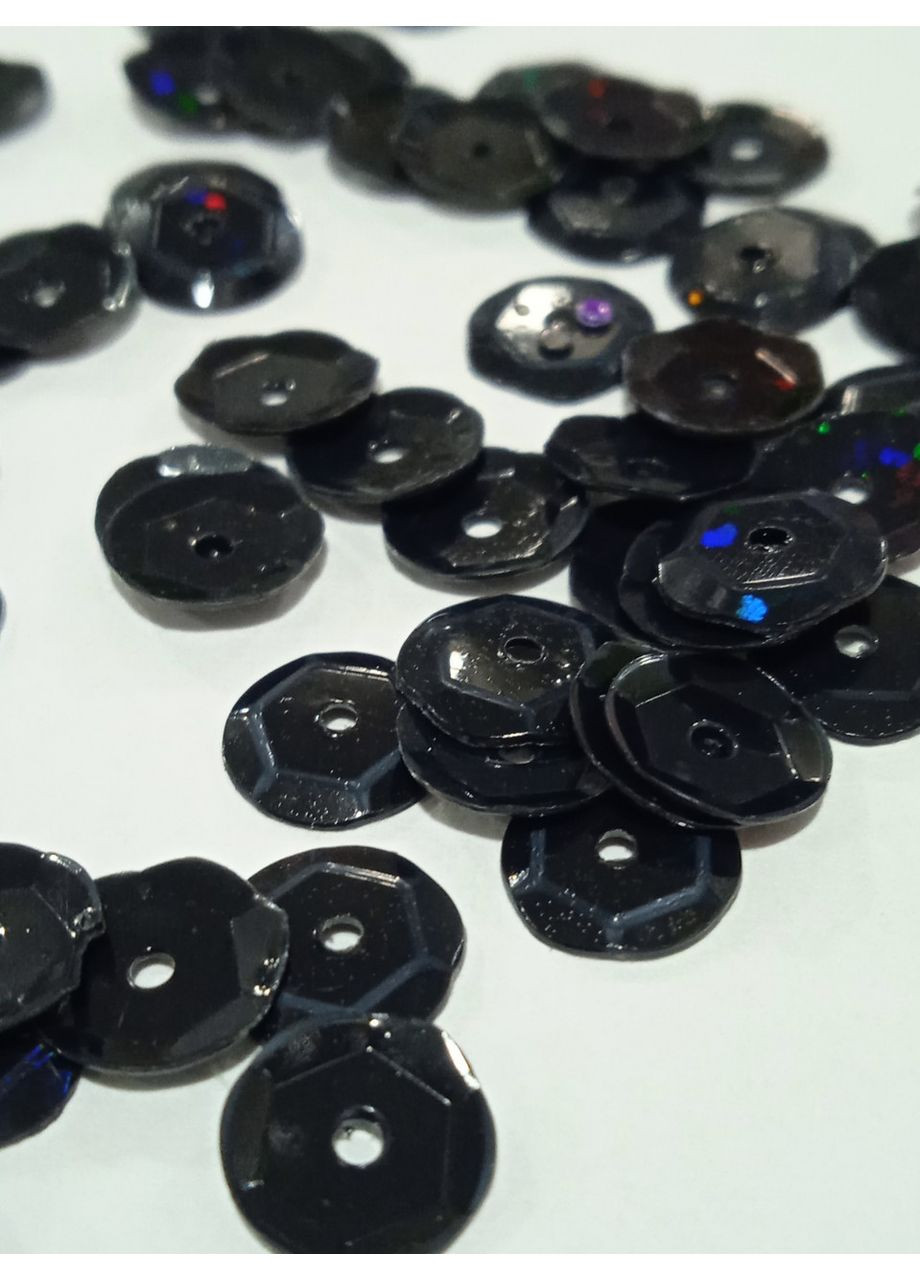 Черные пайетки грани No Brand (372531685)