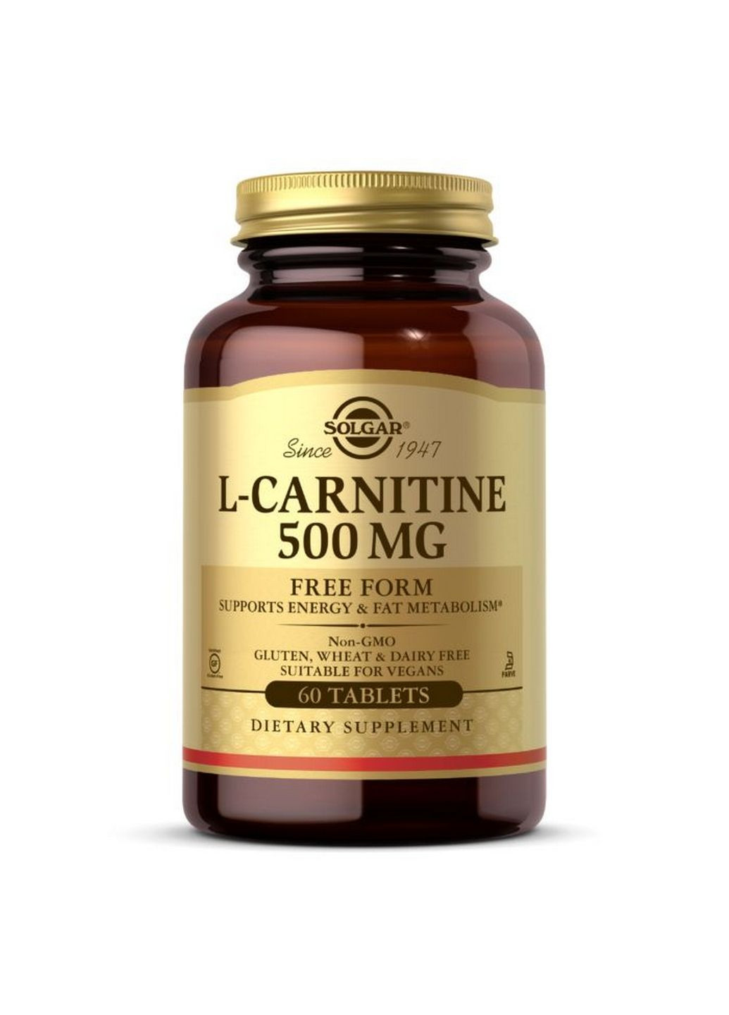 Жиросжигатель L-Carnitine 500 mg, 60 таблеток Solgar (293482097)