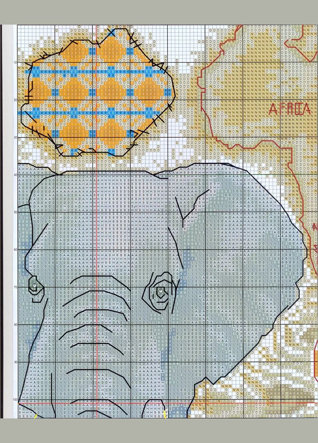 Набір для вишивання за нанесеною на канву схемою "African elephant". AIDA 14CT printed 45*44 см Joy Sunday (313613664)