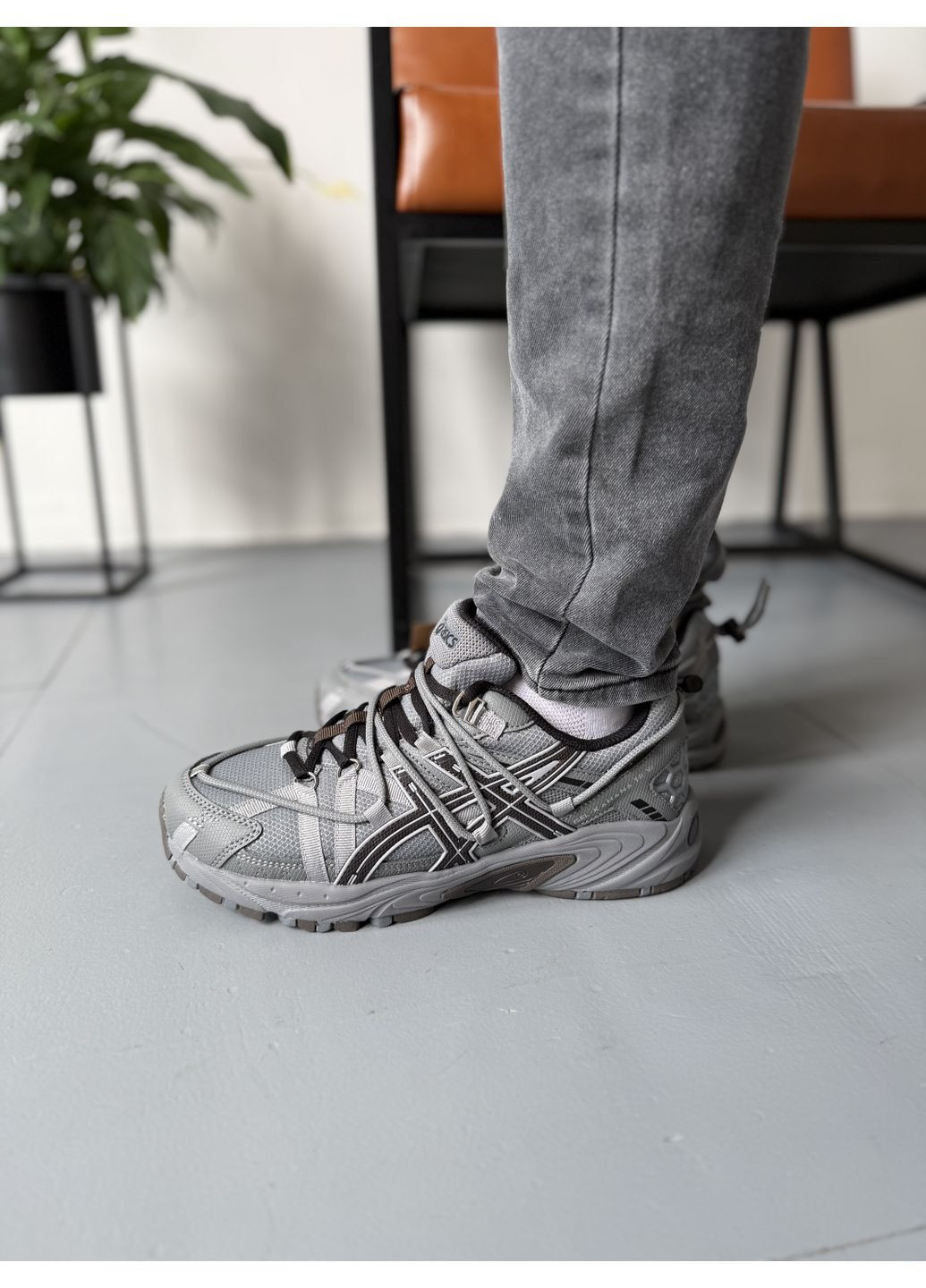 Серые демисезонные кроссовки мужские asics gel-kahana tr v2 grey gore-tex асикс гель кахано tr v2 No Brand