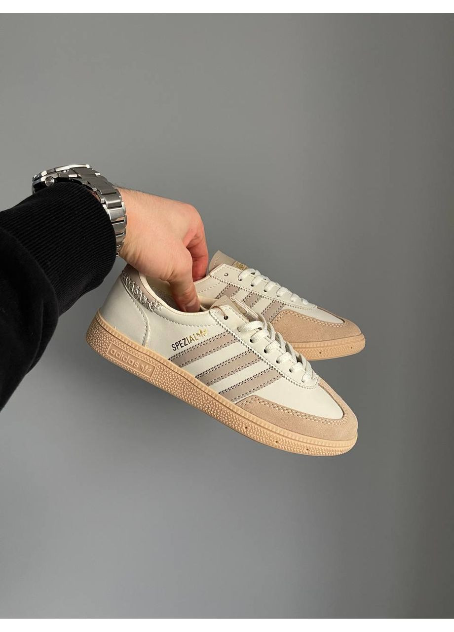 Бежевые демисезонные кроссовки мужские и женские adidas spezial beige | адидас спешел бежевые No Brand