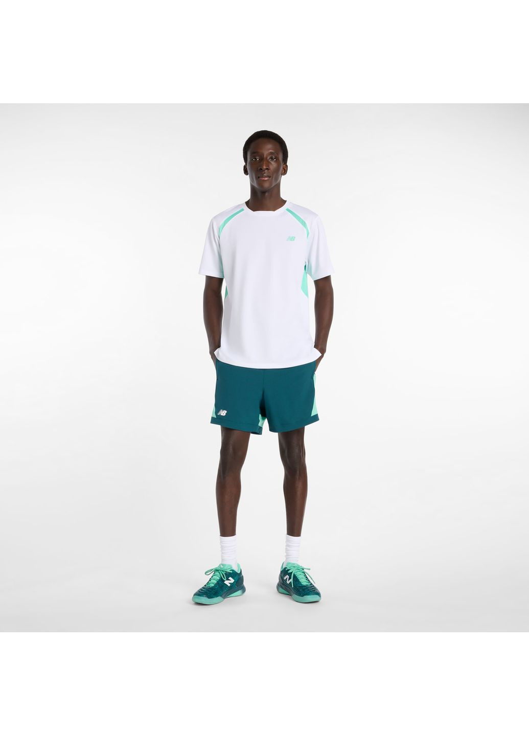 Біла чоловіча біла футболка tournament dry 50 (l) (mt61l02kwt) New Balance MT61L02